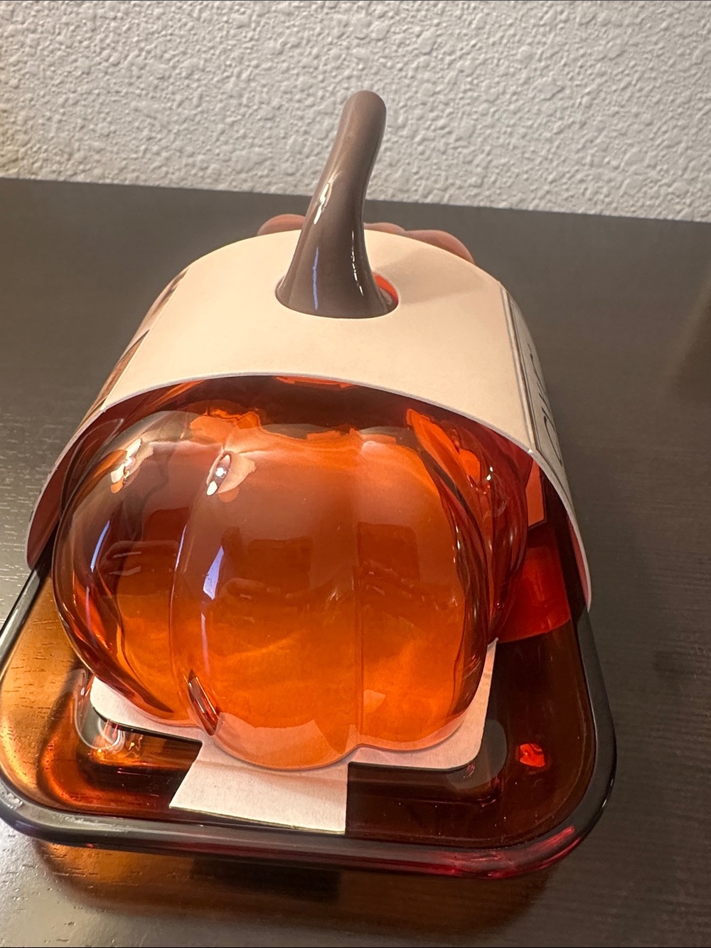 CWC PUMPKIN GLASS BUTTER DISH - Picture 3 of 4